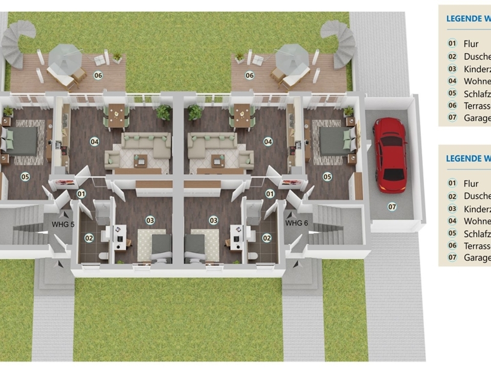 Visualisierung Wohnung Erdgeschoss