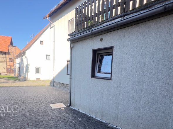 Ansicht seitlich auf Haus 40 