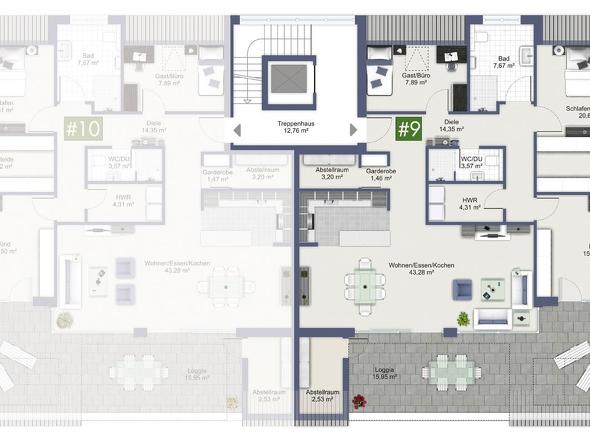 Grundriss DG: Whg #9