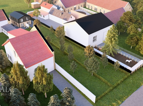 Rendering Grundstück mit Modulhaus