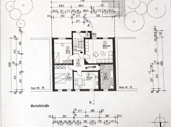 Bemaßter Grundriss