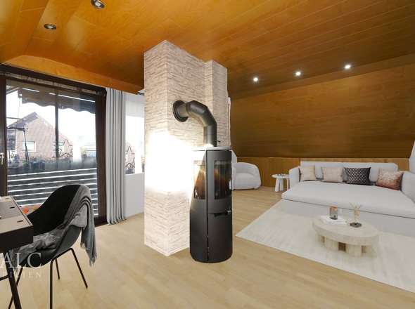 Home-Office mit bestehender Verkleidung