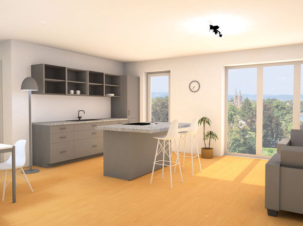 Visualisierung Küche / Wohnzimmer