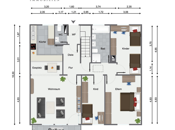 Grundriss Wohnung Obergeschoss