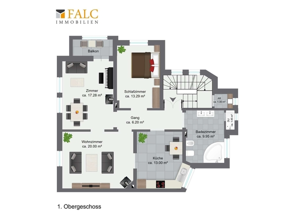 Grundriss Wohnung 1.OG