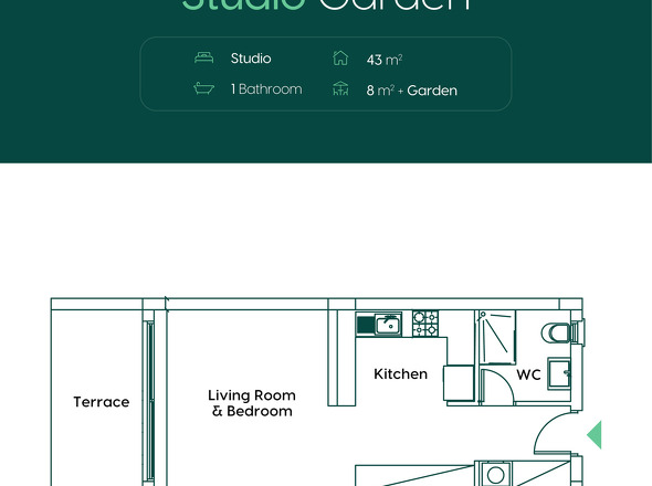 Studio Garden - Floorplan
