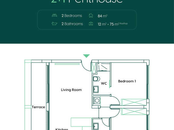 2+1 Penthouse - Floorplan