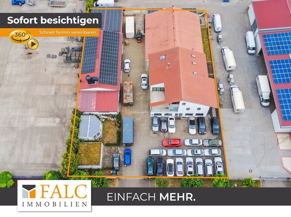 Drohnenansicht mit Markierung