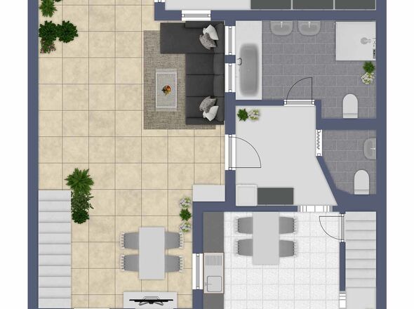 Souterrain mit Innenhof