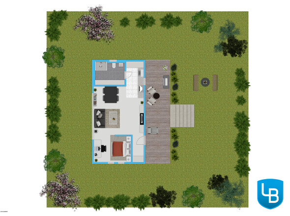 Grundrissskizze mit Terrasse