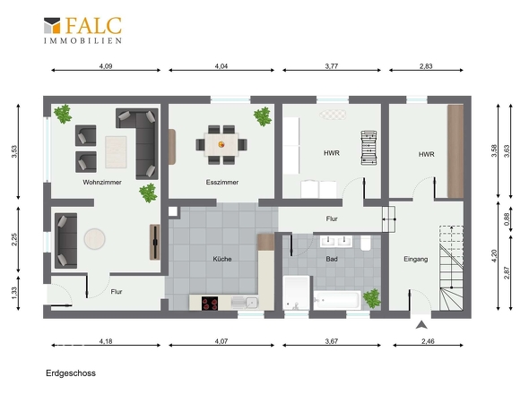 Grundriss Erdgeschoss Hauptgebäude 