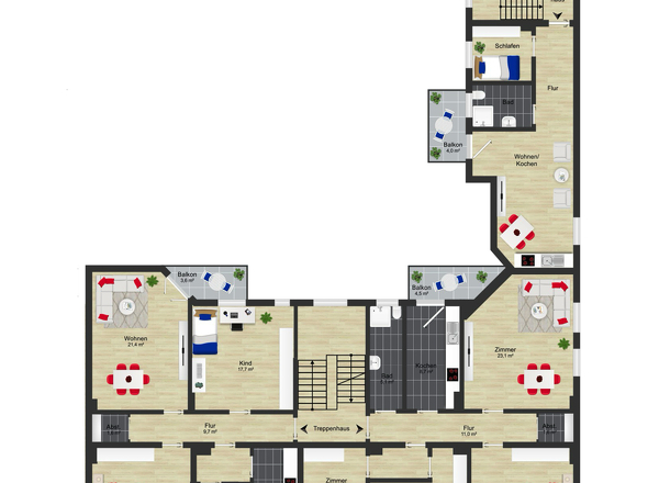 Grundriss Umfassungsstrasse 24 2.OG