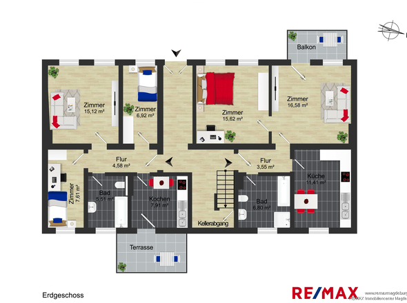 Grundriss Umfassungsstrasse 23 EG