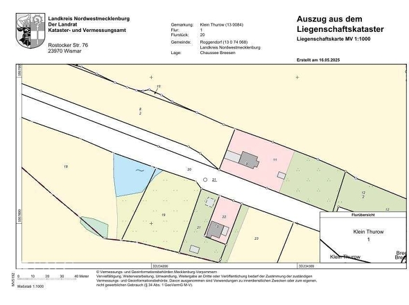 Liegenschaftskarte - Chaussee Breesen