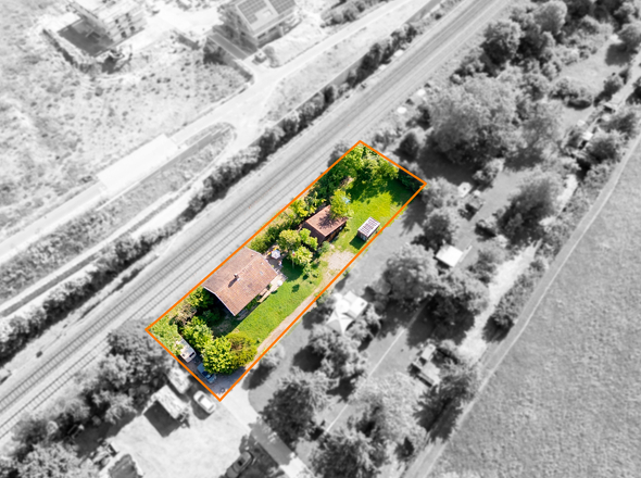 Das gesamte Grundstück von oben