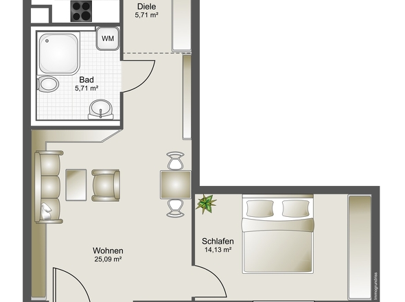 Grundriss Whg 7 - 1. OG