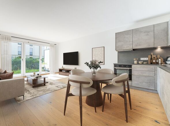 Wohn-, Essbereich (virtuelles staging)