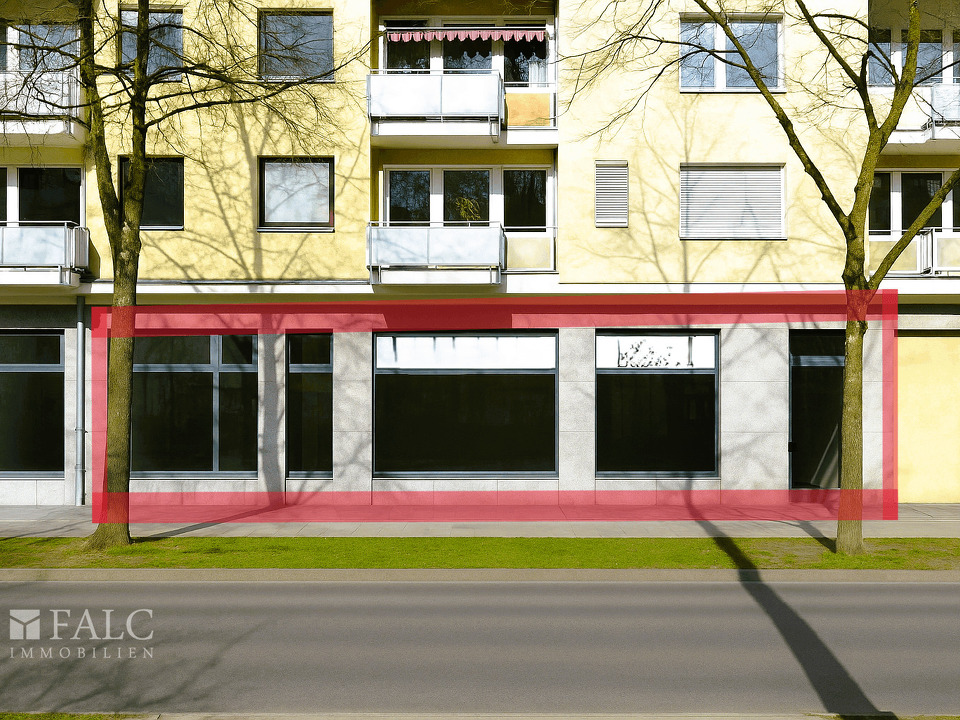 Ladenlokal groß frontal KI generiert