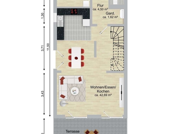 Grundrissbeispiel DHH EG