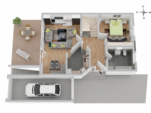 Raumaufteilung Erdgeschoss