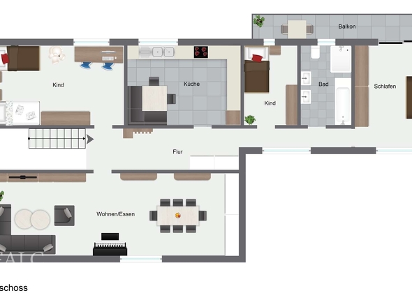 Beispiel Grundriss Obergeschoss