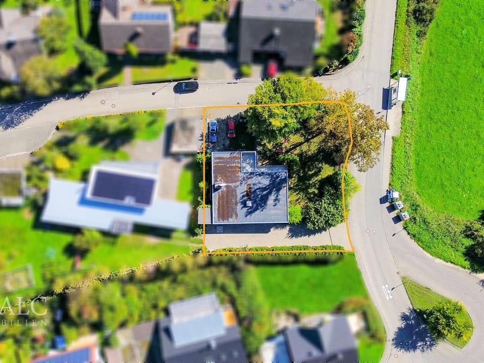 Vogelperspektive-Grundstücksgrenze