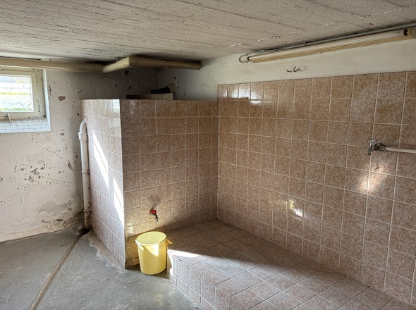 Waschkeller mit Regenbassin