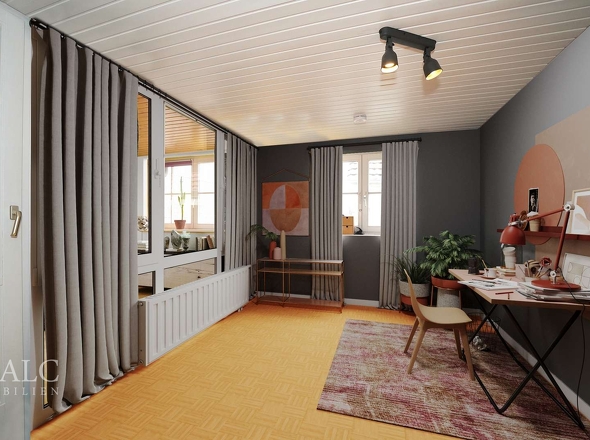 Home-Office mit Wohnveranda