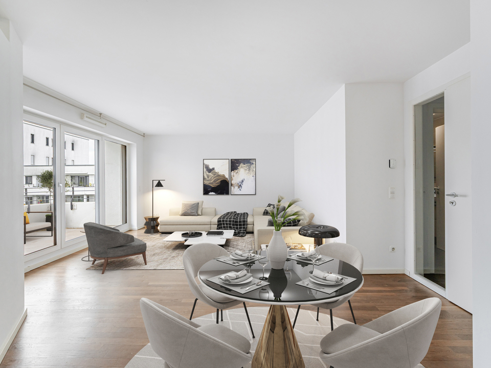 Wohn-/Esszimmer - virtuelles Staging