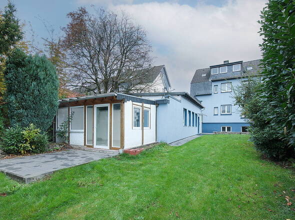 Gartenansicht Hinterhaus und Haupthaus