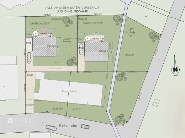 Grundstück - Schnitte