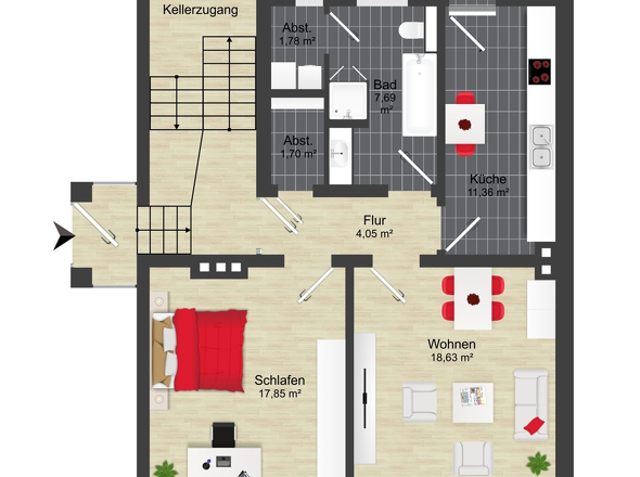Grundriss Hochparterre