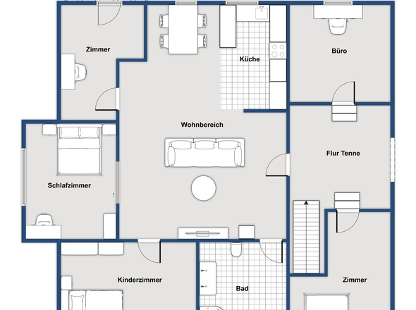 Darstellung Obergeschoss (ohne Trockenboden)