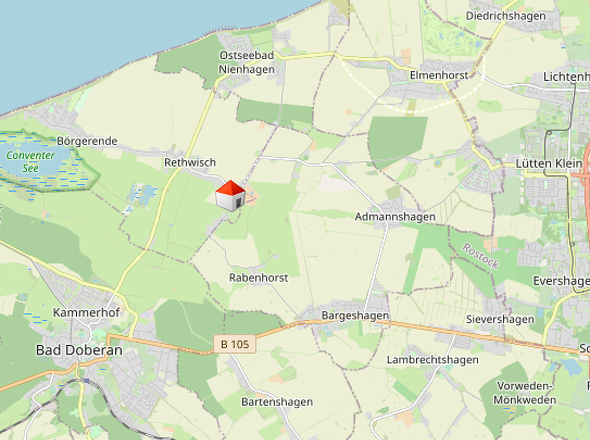 Lageplan mit umliegenden Orten