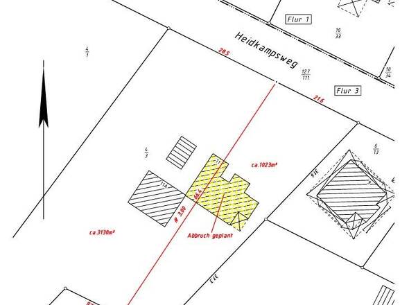 Lageplan mit Skizzierung Baugrundstück in 21406 Barnstedt