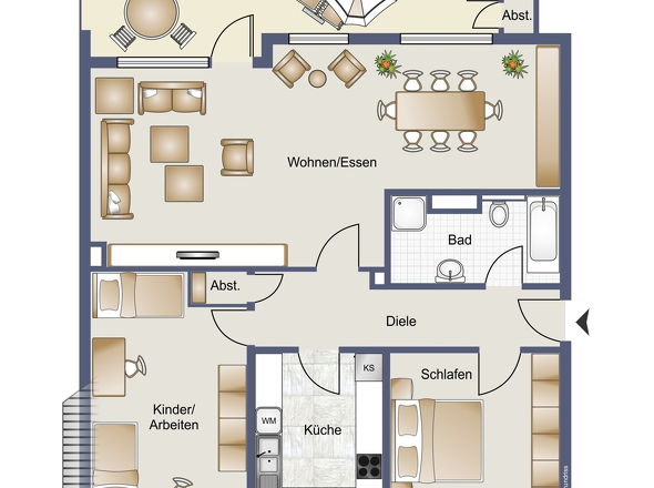 Grundriss Penthouse-Wohnung