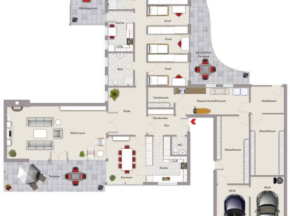 ... alles auf einer Ebene