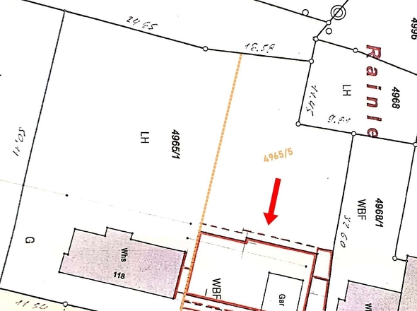 Aktuelle Flurstücksteilung