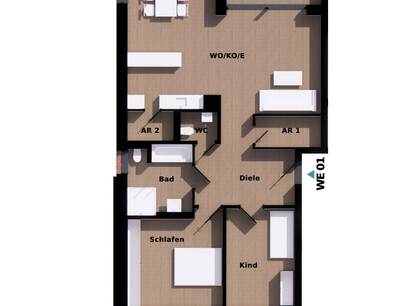 Erdgeschoss links Wohnung 1