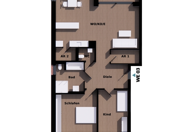 Obergeschoss links Wohnung 3