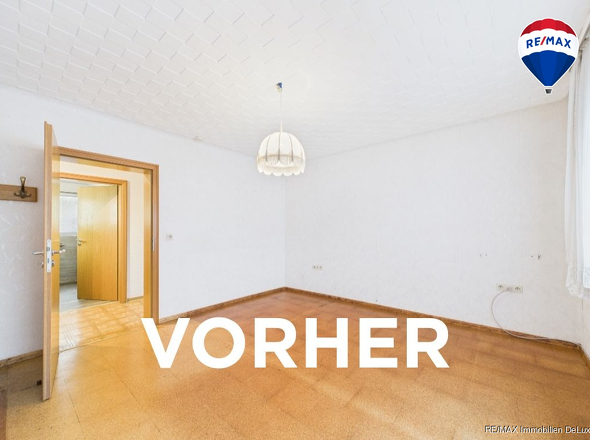 RE/MAX Immobilien DeLux Zweifamilienhaus Wadern-Lockweiler Arbeitszimmer vorher