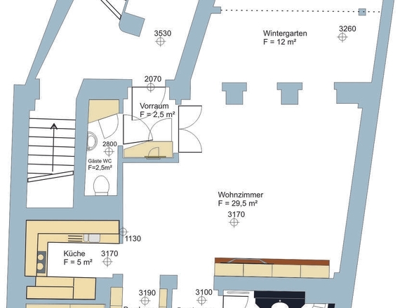 Grundriss inkl. Maßmöbel