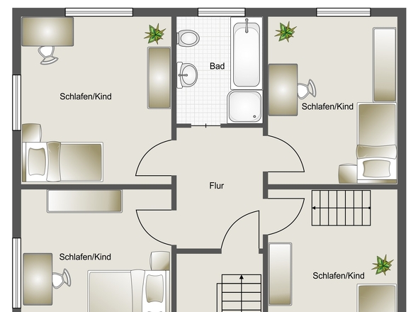 Dachgeschoss mit komfortablem Bad – charmant, bestens genutzt.