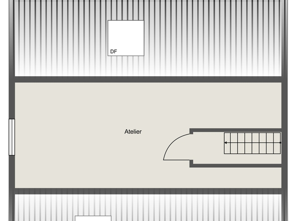 telier im Dachgeschoss – lichtdurchflutet, inspirierend, vielseitig nutzbar.