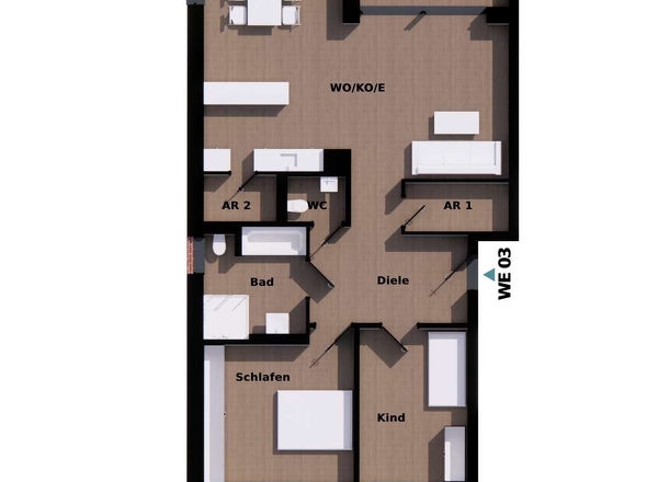 1. Obergeschoss links Wohnung 3