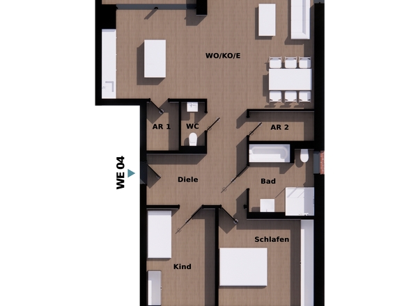 1. Obergeschoss rechts Wohnung 4