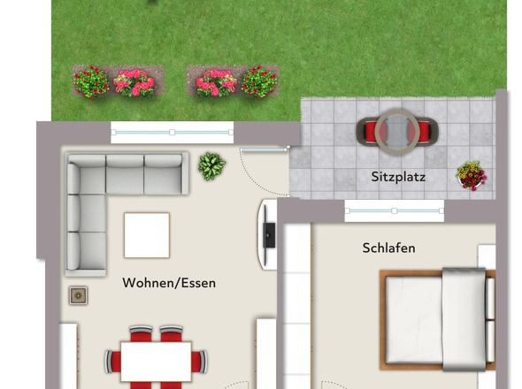 3ZKB, ca. 89 m² Wohnfläche