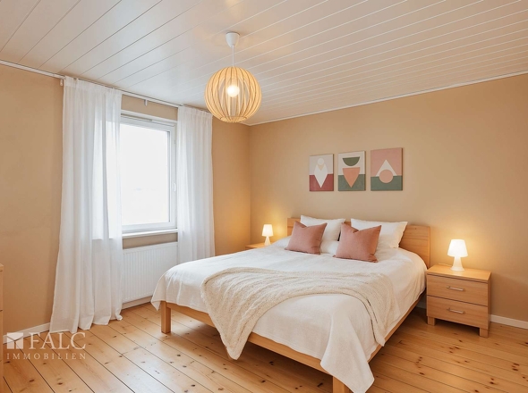 Schlafzimmer - Gestaltungsvorschlag (KI generiert)