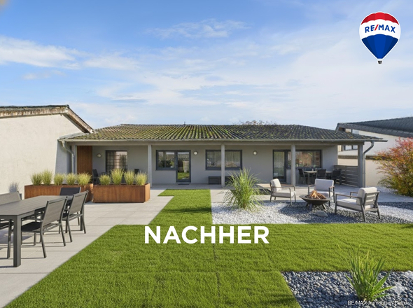 RE/MAX Immobilien DeLux Einfamilienhaus Merzig-Besseringen Garten nachher