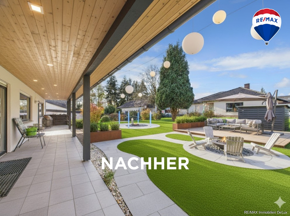 RE/MAX Immobilien DeLux Einfamilienhaus Merzig-Besseringen Garten nachher